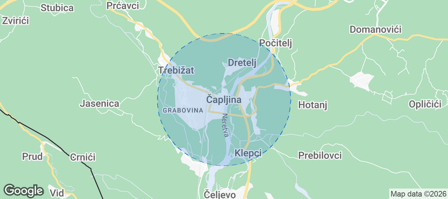 Čapljina Airbnb map